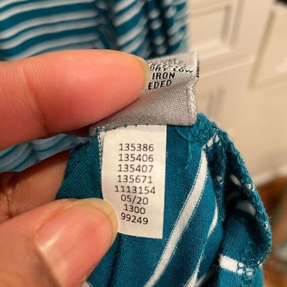 Catherines Cardigan Women’s 5X Suprema Collection Open Front Turquoise Striped - Picture 3 of 8